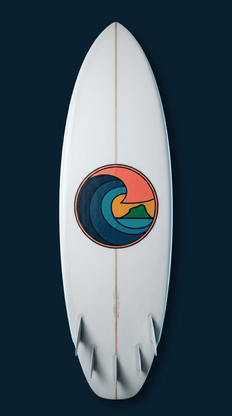 Hybrid surfboard, deck up
