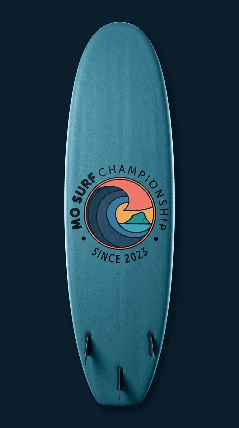 Soft-top surfboard, deck up