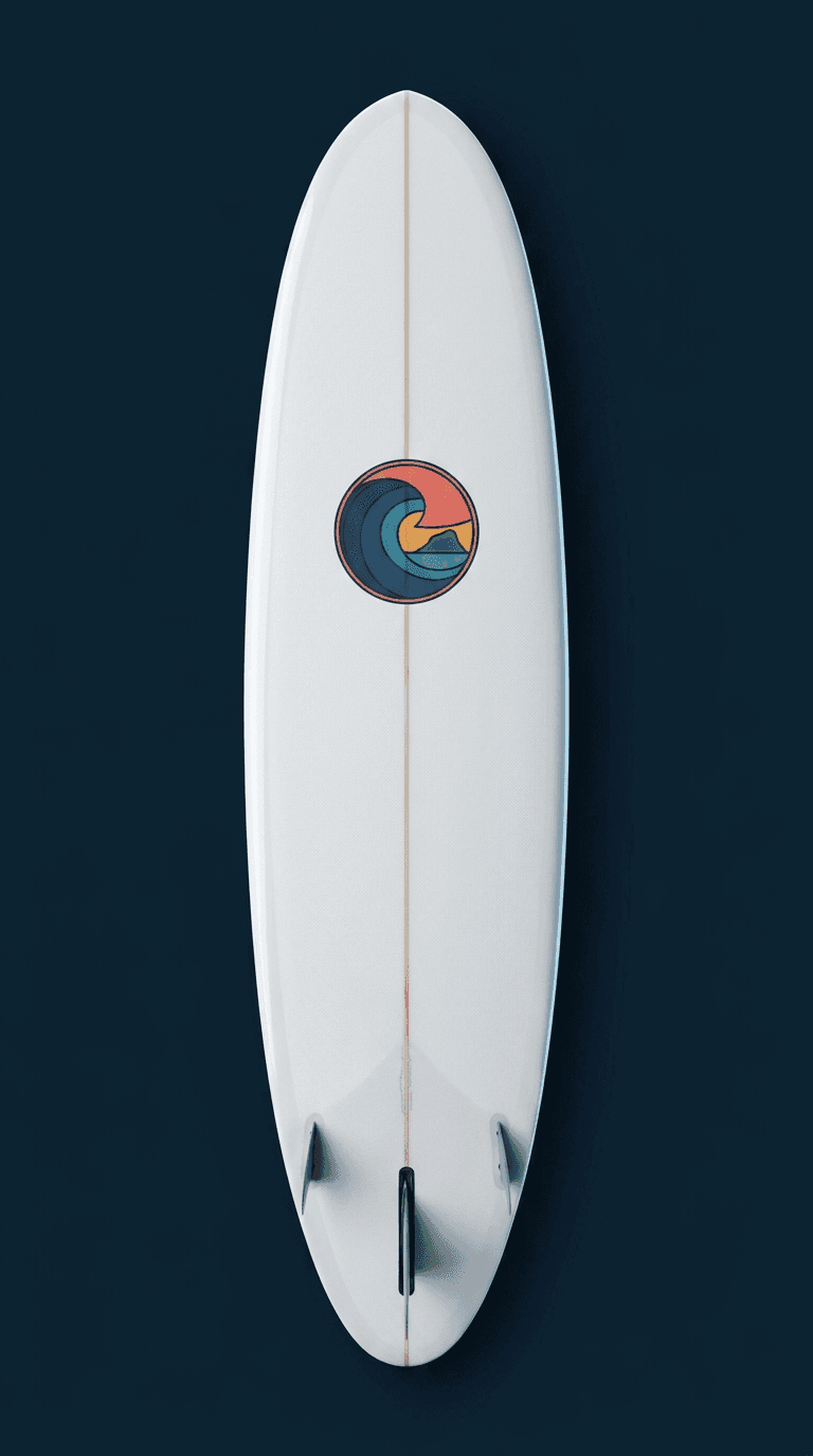 Performance longboard surfboard, deck up