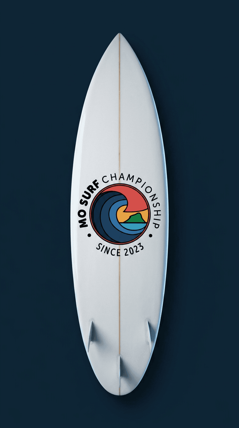 Step-up surfboard, deck up