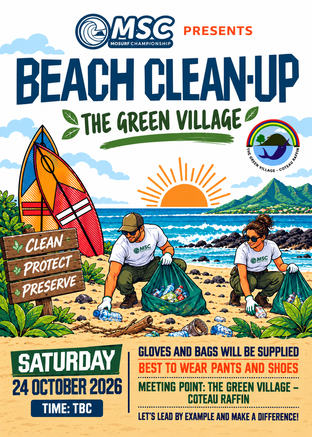 Mo Surf Community – The Green Village Clean-Up artwork