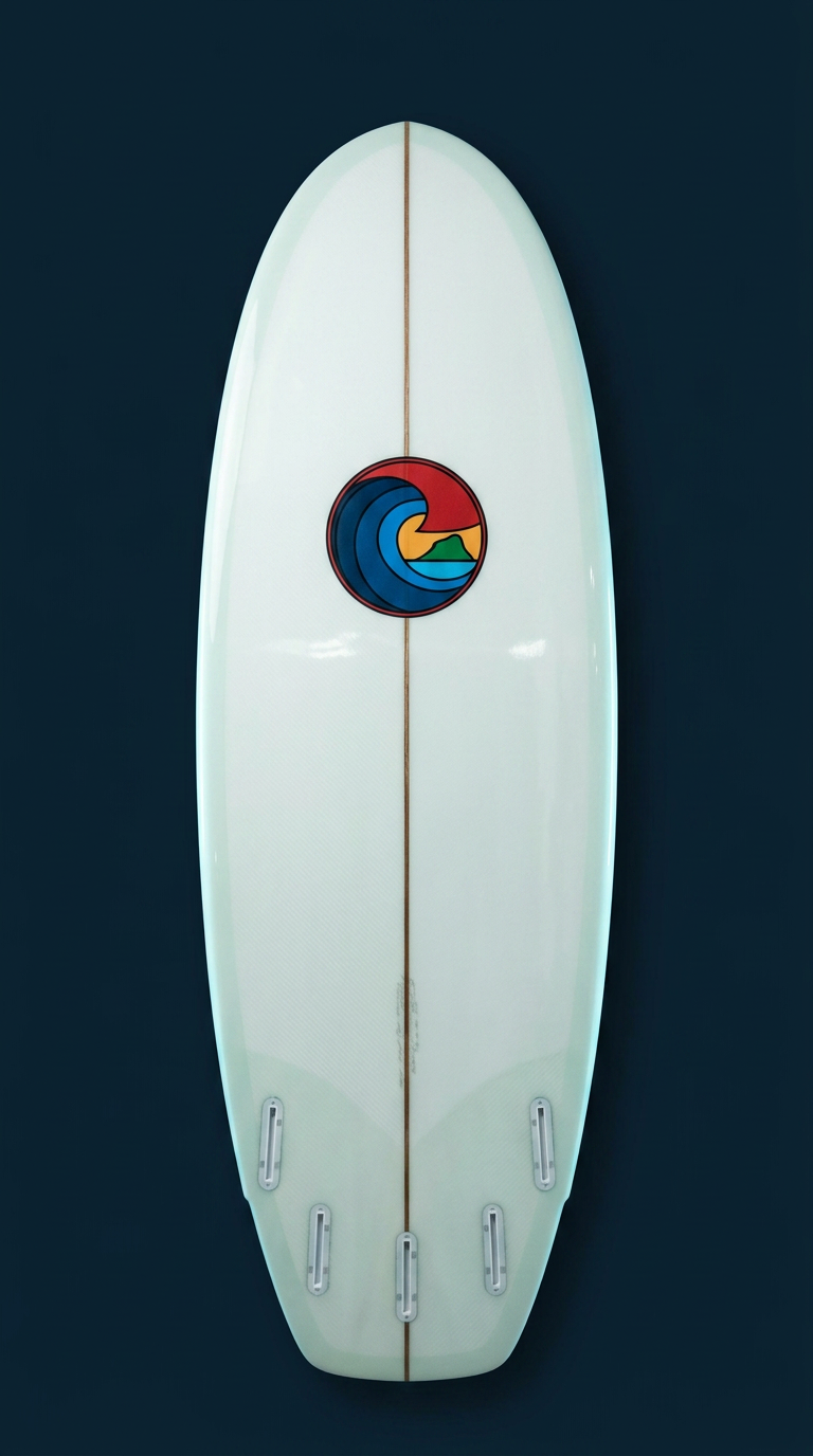 Groveller surfboard, deck up