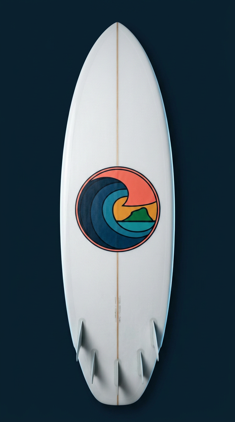 Hybrid surfboard, deck up