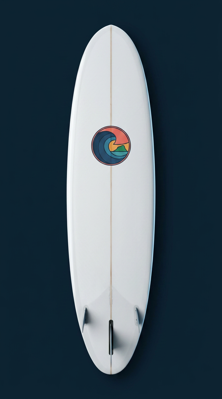 Performance longboard surfboard, deck up