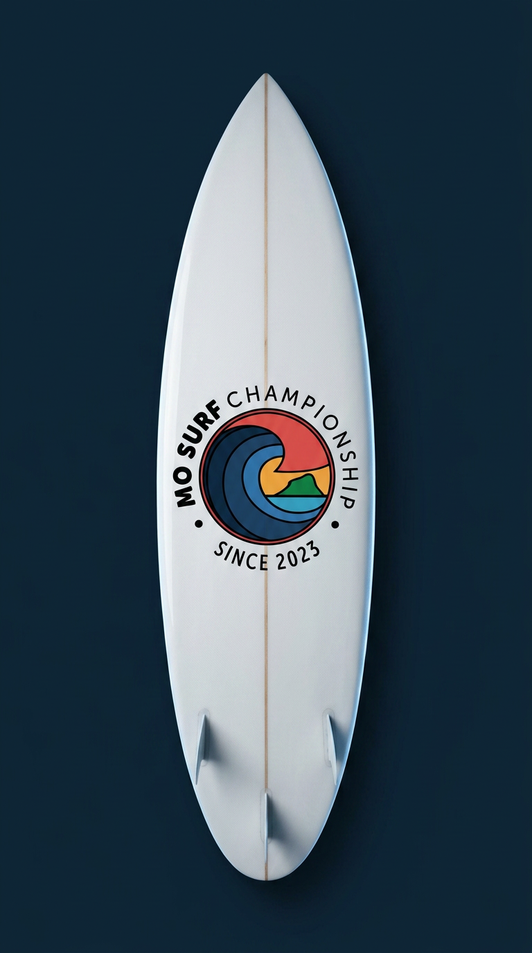 Step-up surfboard, deck up