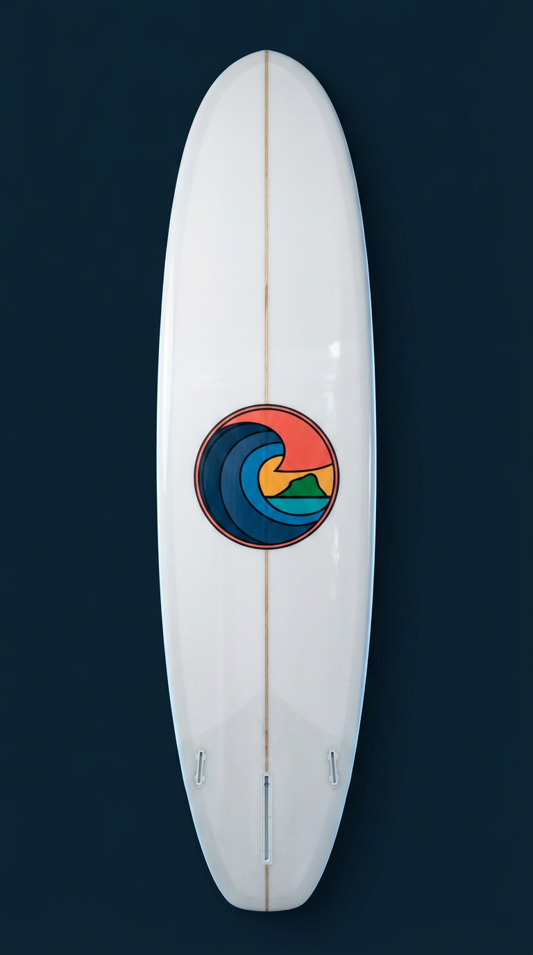 Funboard surfboard, deck up